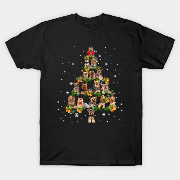 Yorkshire Terrier Christmas Tree T-Shirt by IainDodes